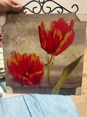 Red and Yellow Tulip Canvas Wall Art